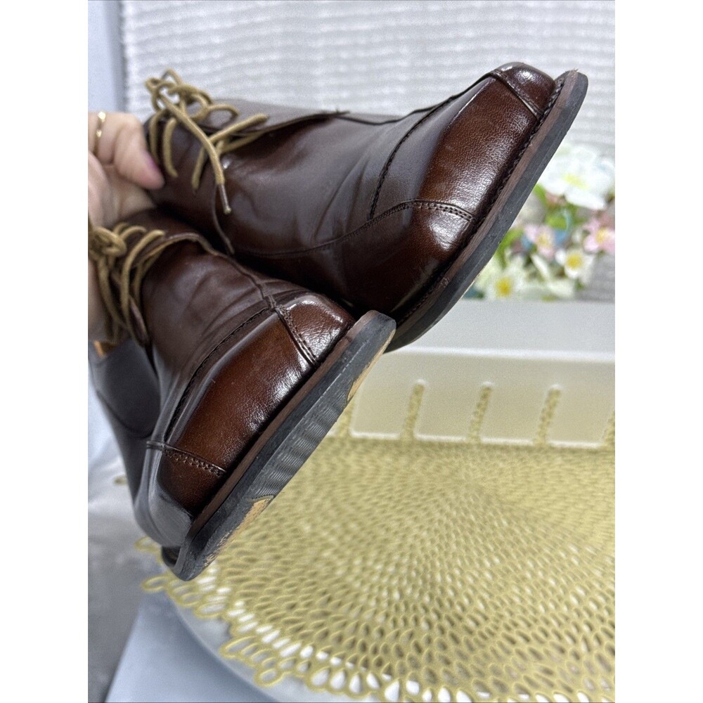 (R2) Zota Vintage Mens’s Brown Lace Up Classic Leather, square toe, Shoes Sz-13 - Picture 13 of 15